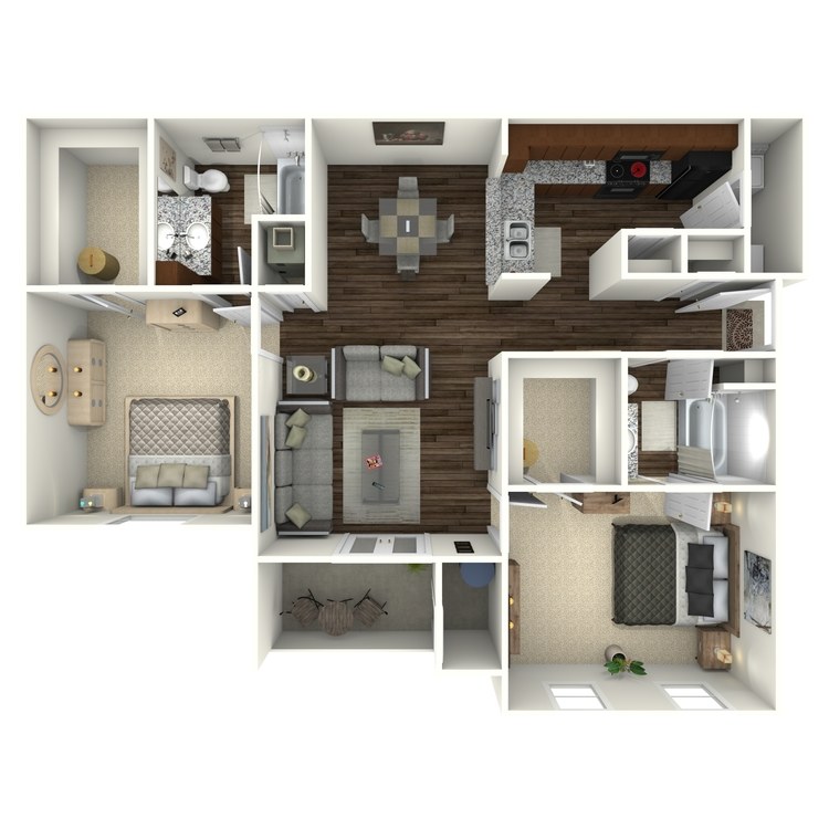 Floor plan image of 2 Bed 2 Bath
