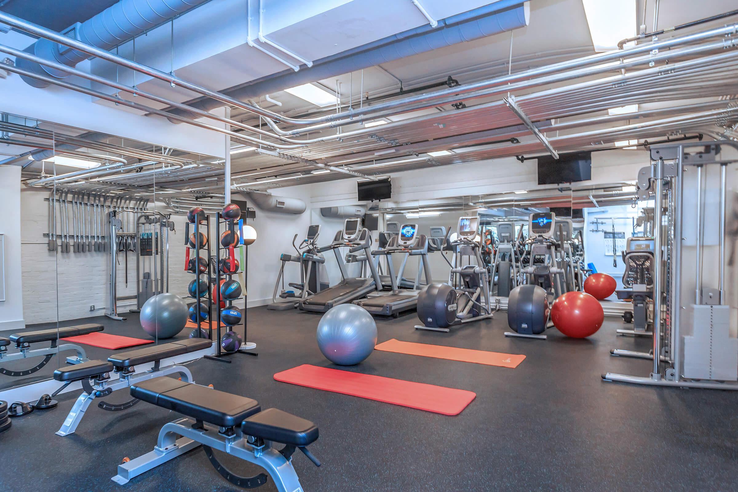 State-of-the-art fitness center at The Lofts at South Slope in Asheville, North Carolina.