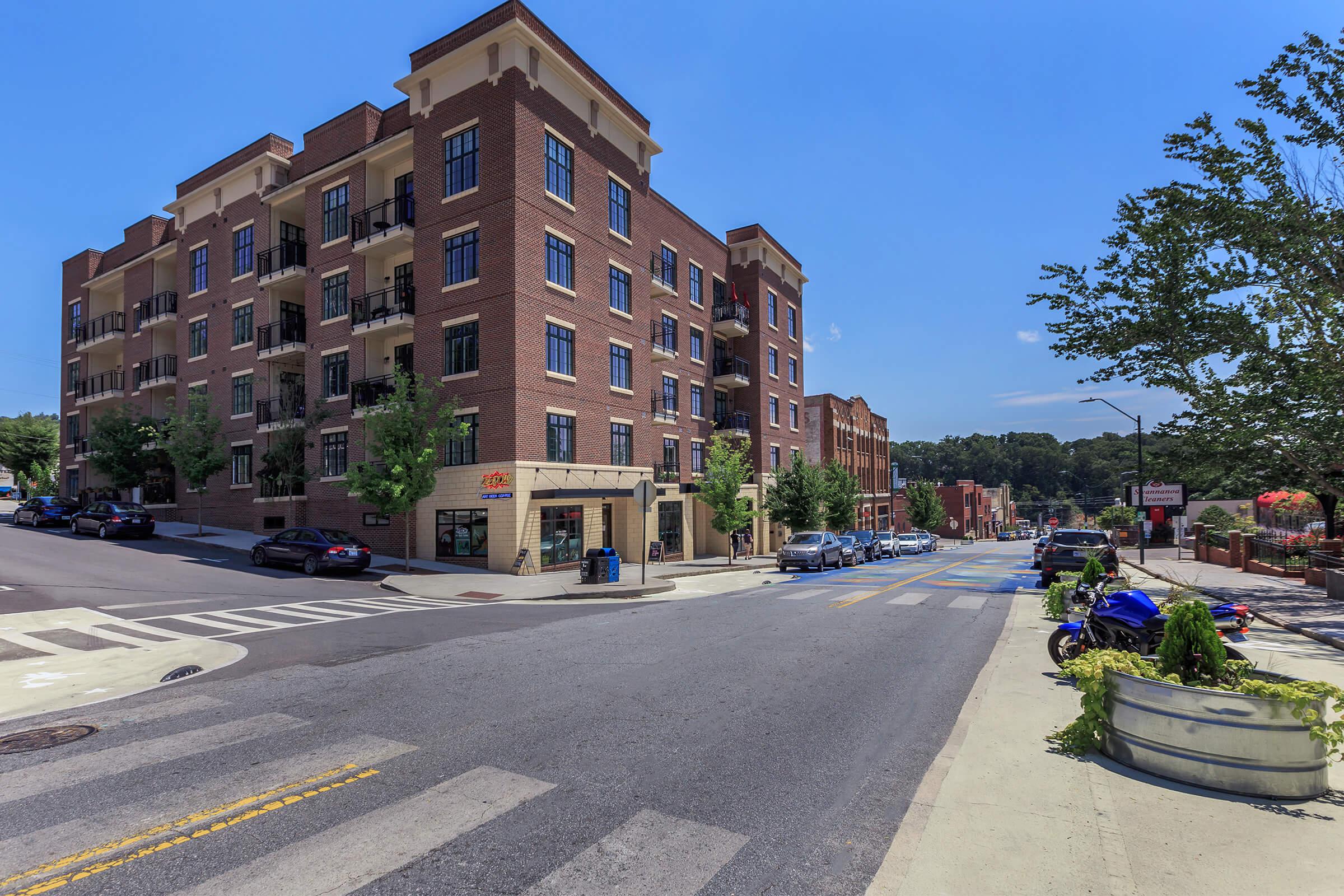 The exterior of the building at The Lofts at South Slope in Asheville, North Carolina.