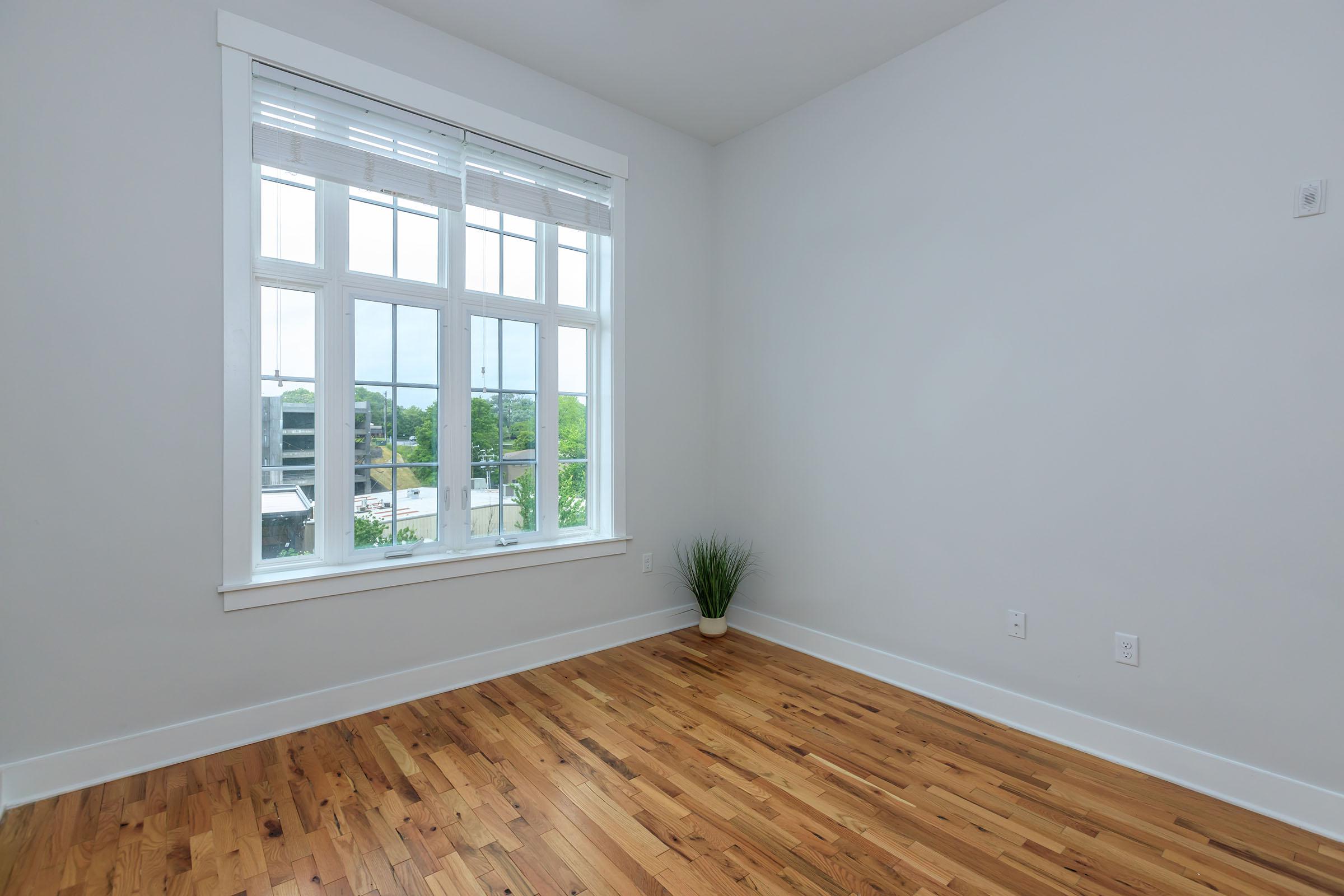 a room with a large window