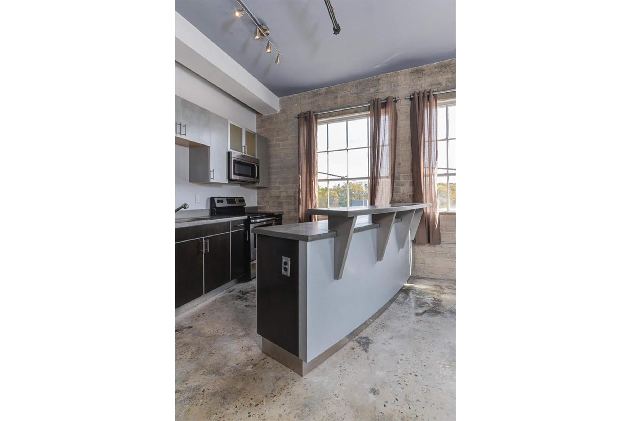 Breakfast bar at The Lofts at South Slope in Asheville, North Carolina.