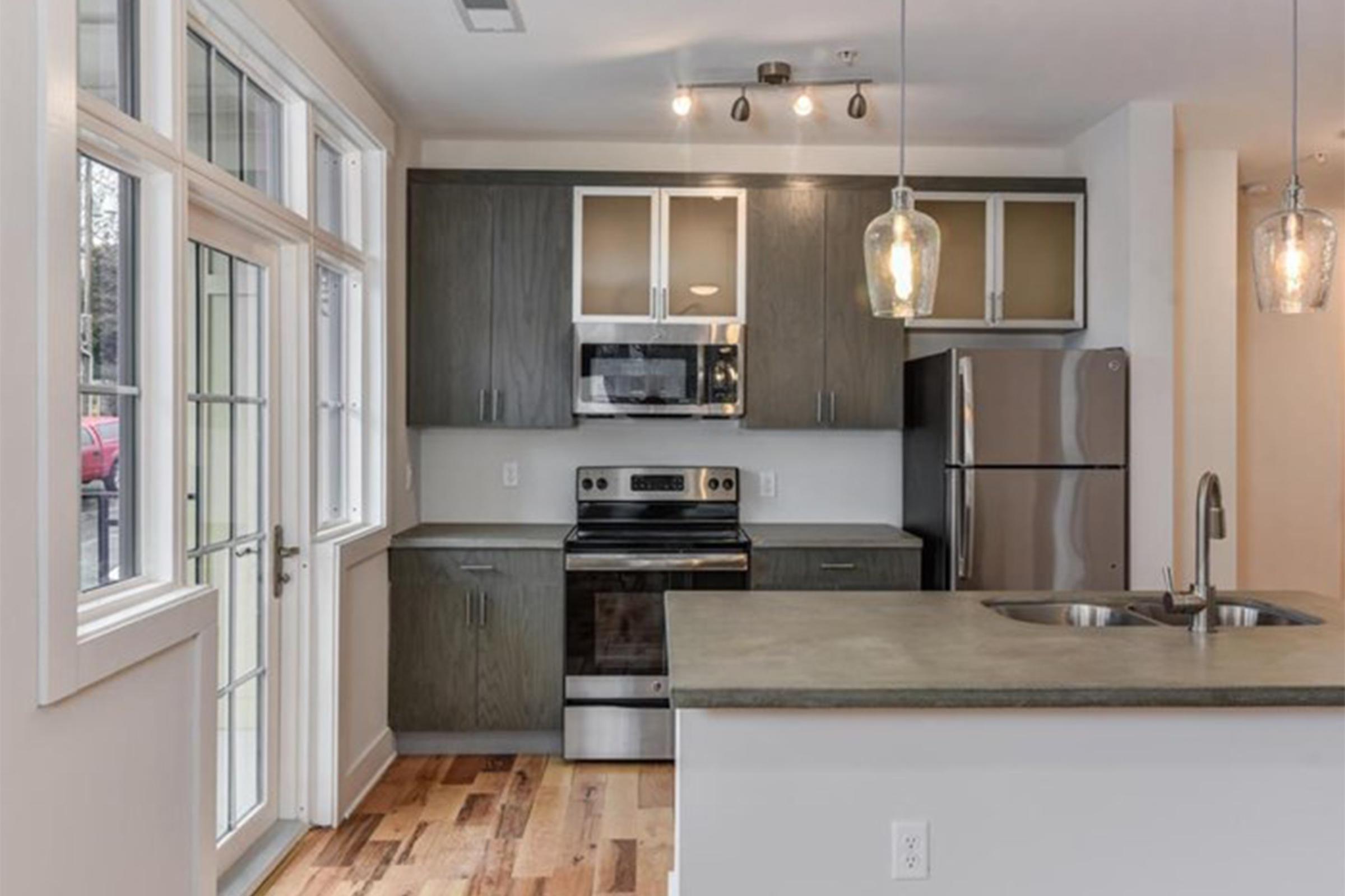 Great space for entertaining at The Lofts at South Slope in Asheville, North Carolina.