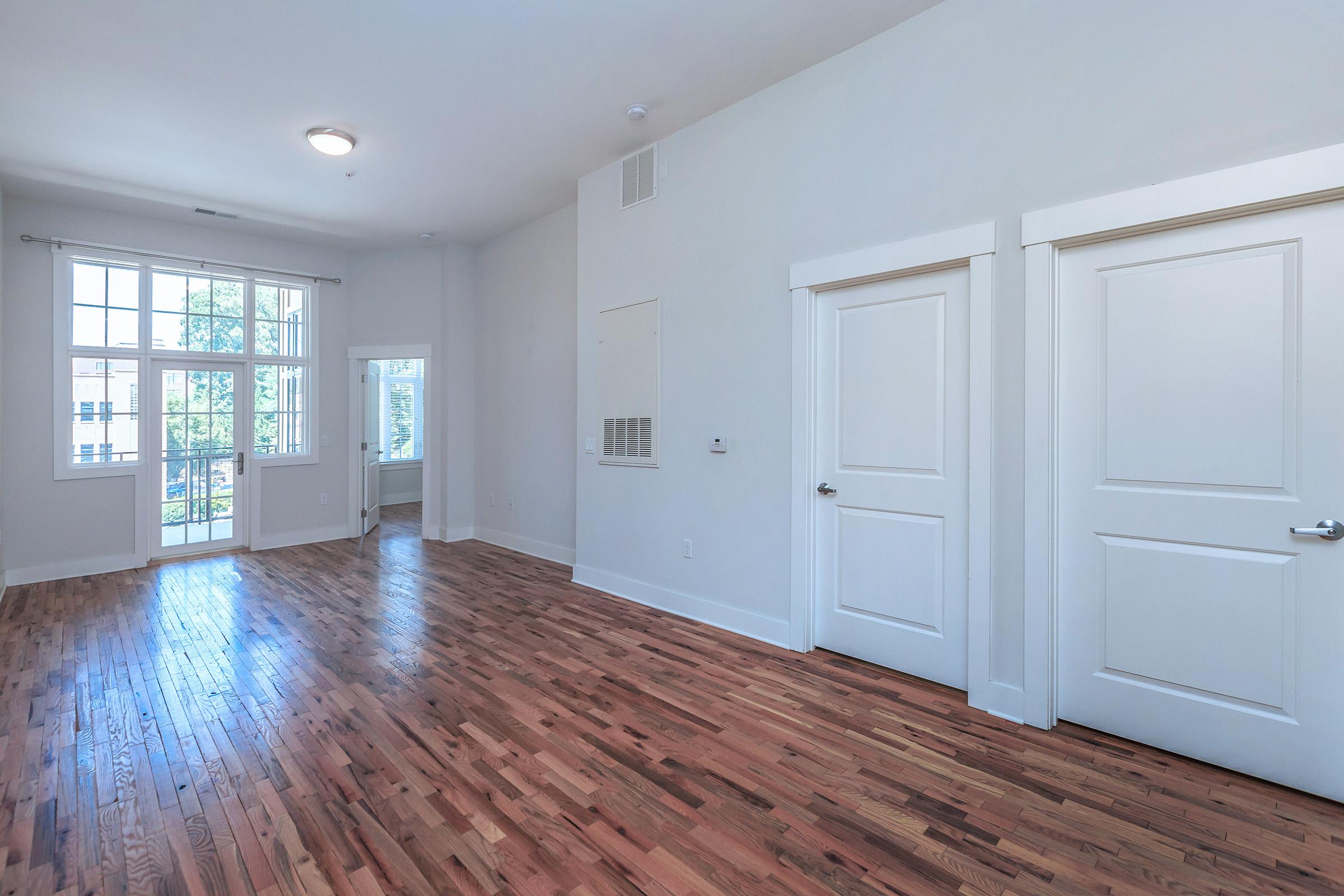 Hardwood flooring at The Lofts at South Slope in Asheville, North Carolina.