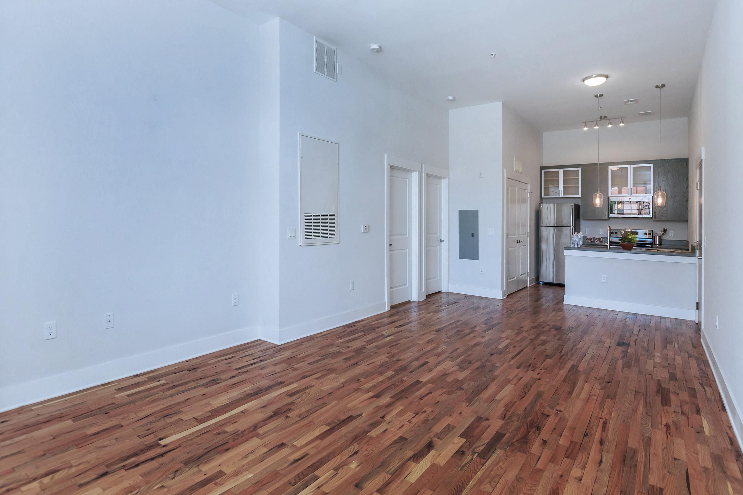 Open floor plans at The Lofts at South Slope in Asheville, North Carolina.