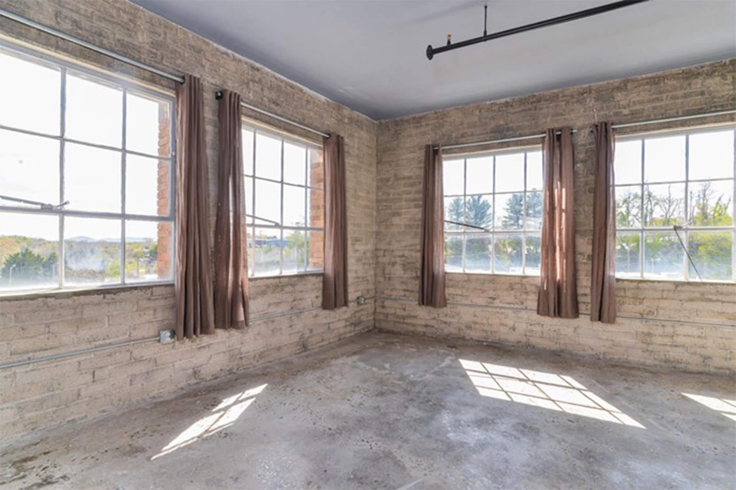 Oversized windows at The Lofts at South Slope in Asheville, NC.