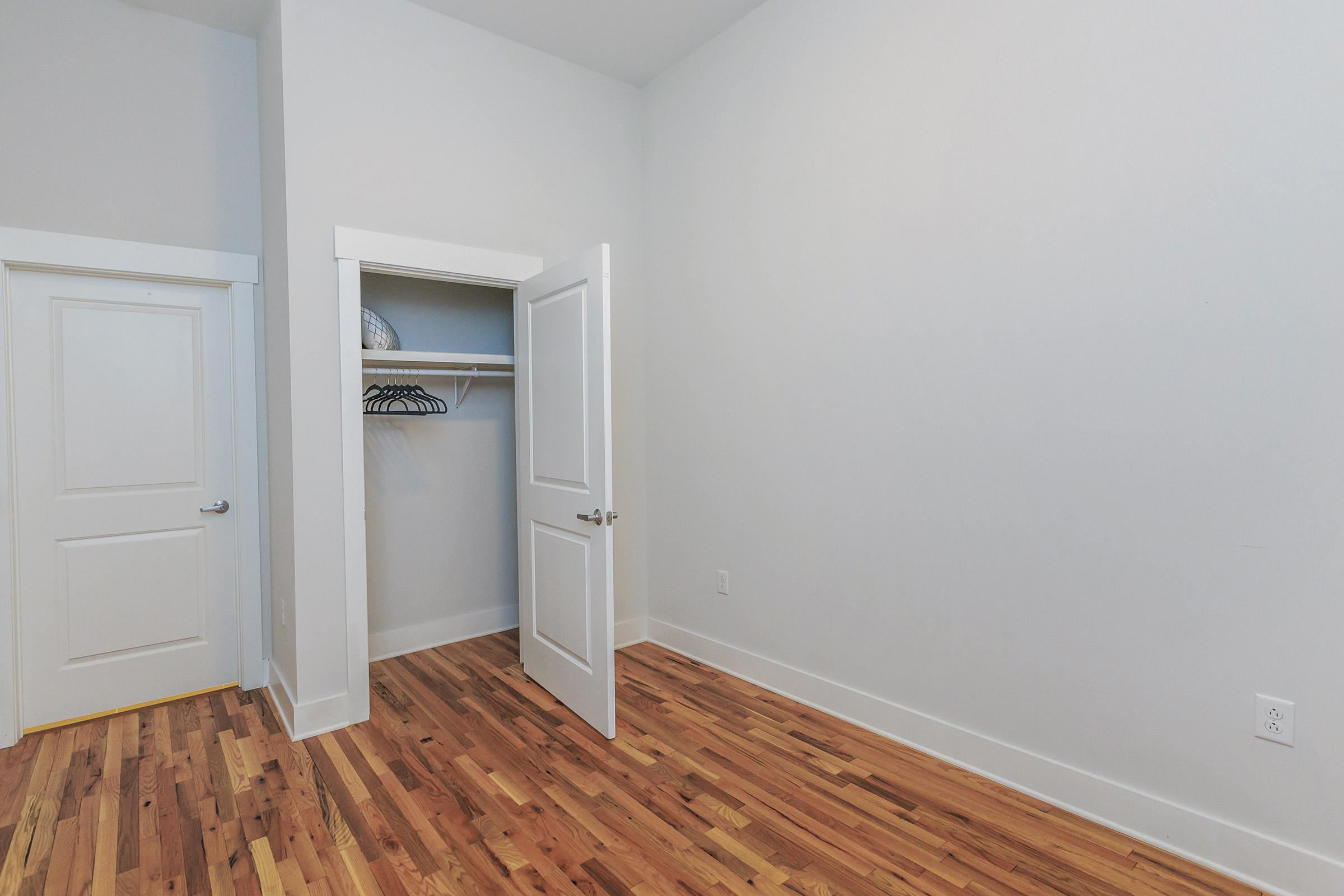 Spacious bedrooms in The Lofts at South Slope in Asheville, North Carolina.