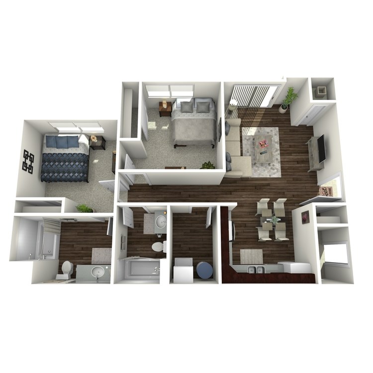 Floor plan image of 2 Bed 2 Bath Workforce Unit