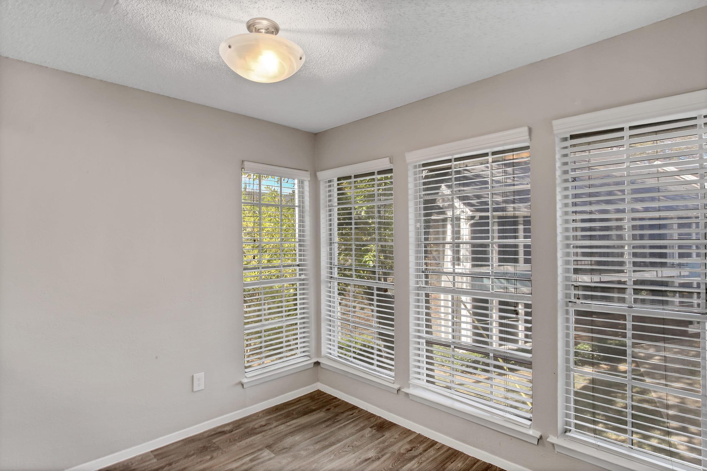 a room with a large window