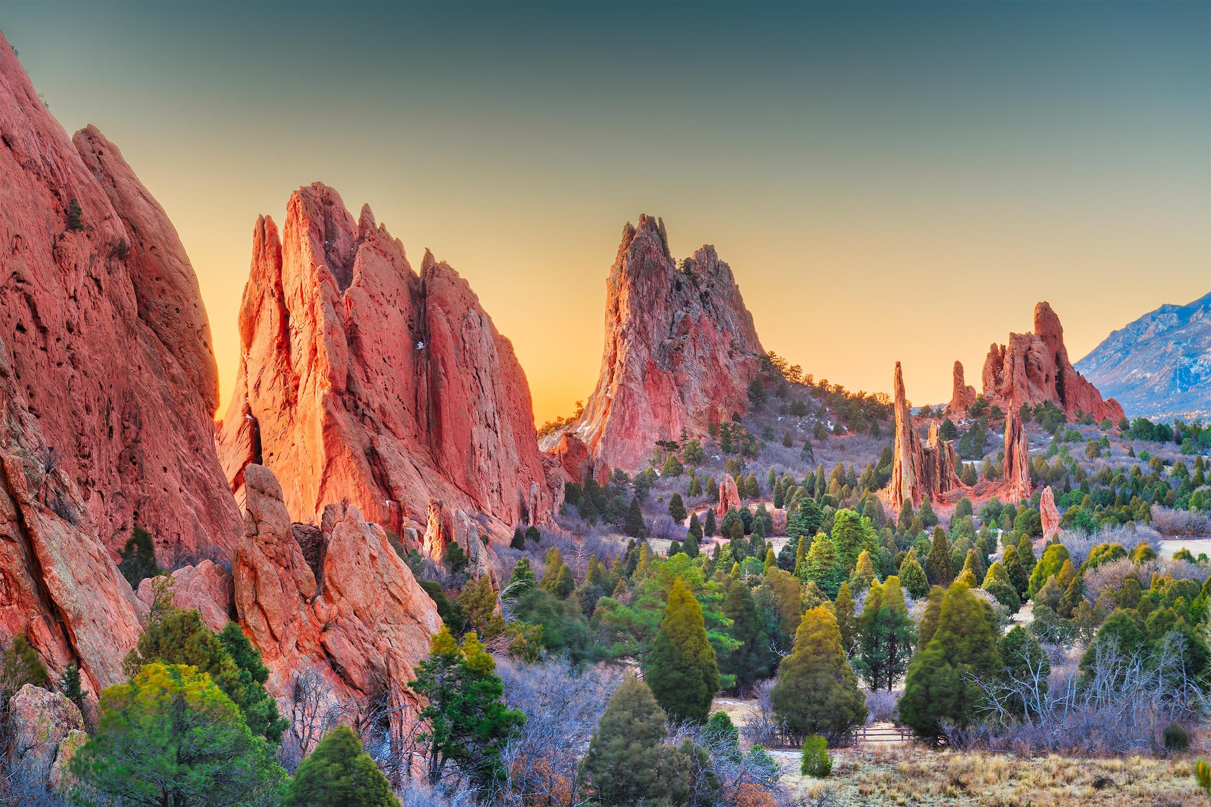 a canyon with a mountain in the background