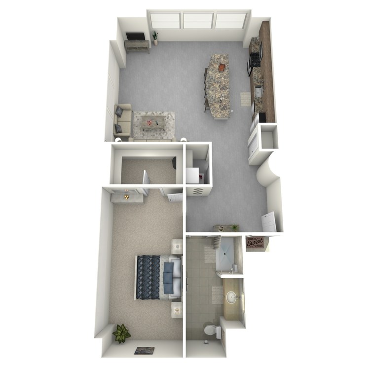 Floor plan image of One Bed One Bath D