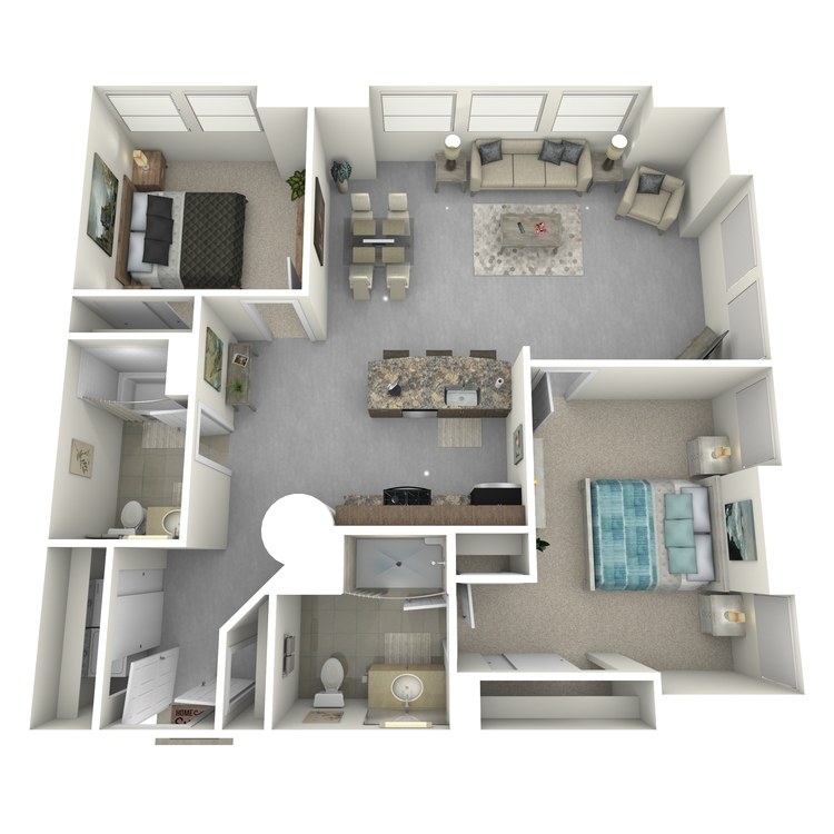 Floor plan image of Two Bed Two Bath B
