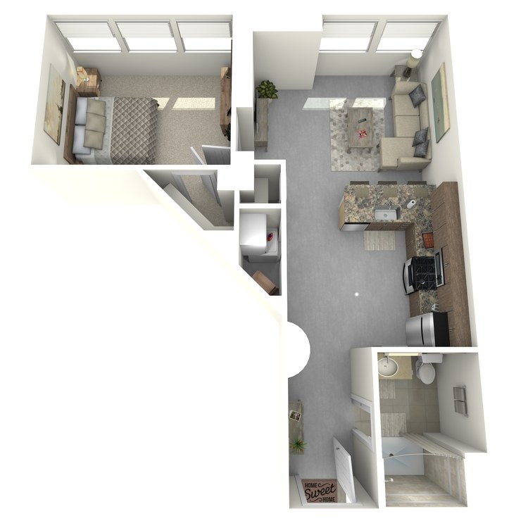 Floor plan image of One Bed One Bath A