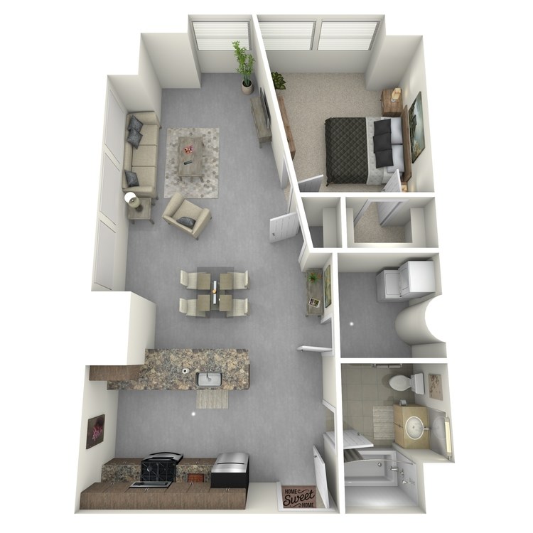 Floor plan image of One Bed One Bath C