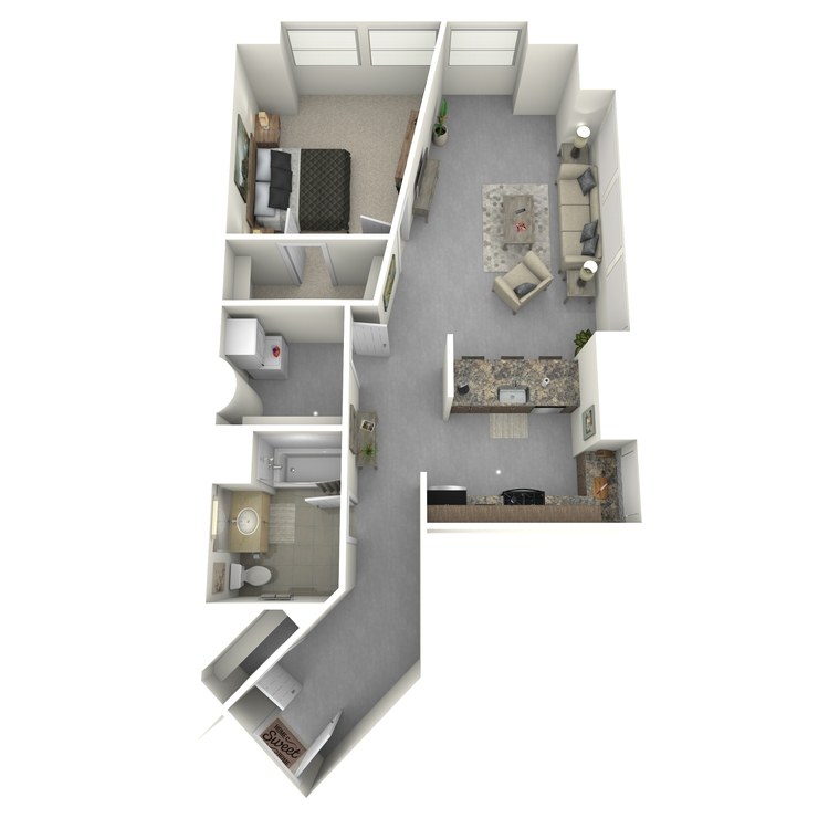 Floor plan image of One Bed One Bath B
