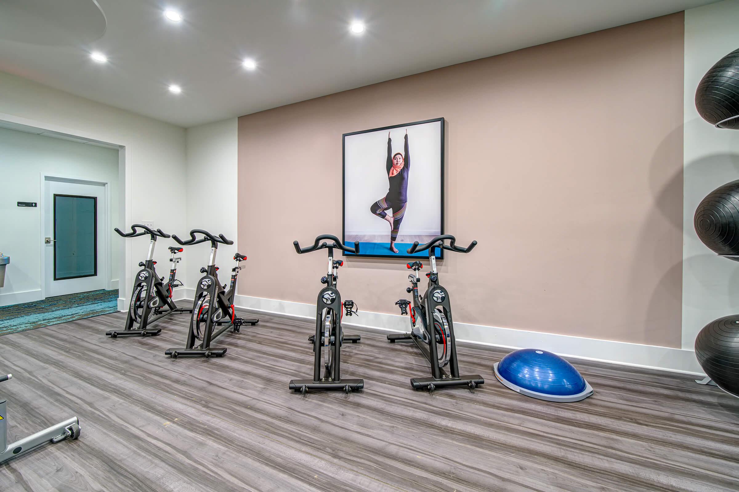 a bicycle in a room