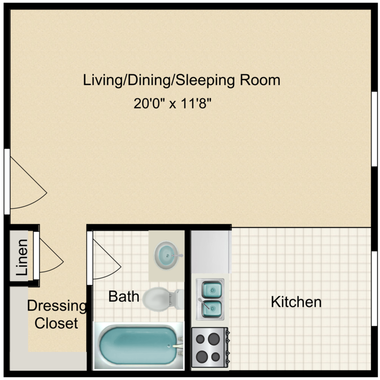 Floor plan image of Studio