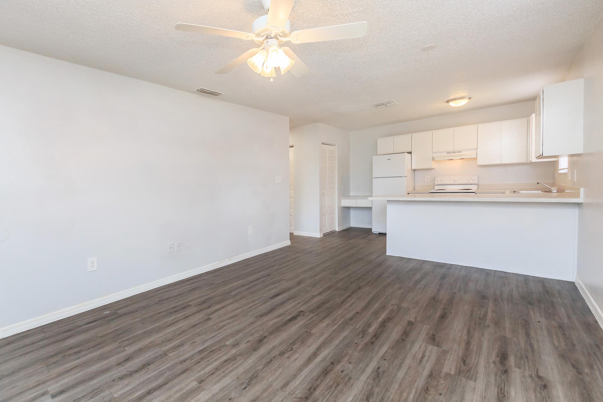 a room with a wood floor