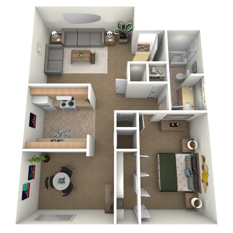 Floor plan image of 1 Bed 1 Bath