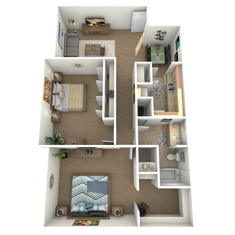 Floor plan image of 2 Bed 1 Bath