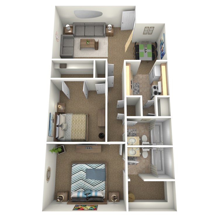 Floor plan image of 2 Bed 2 Bath