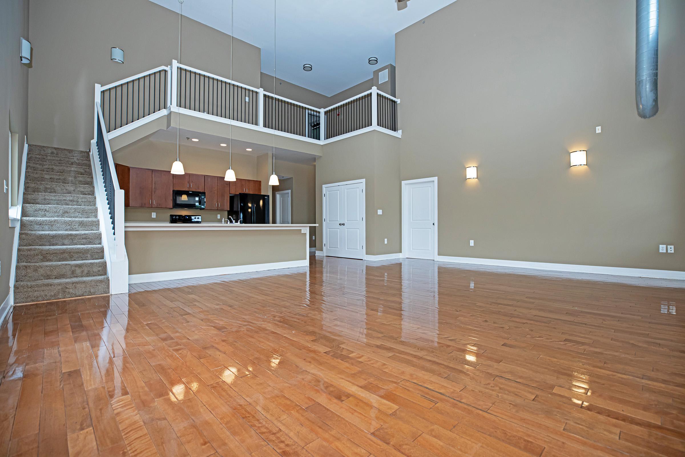 a room with a wooden floor