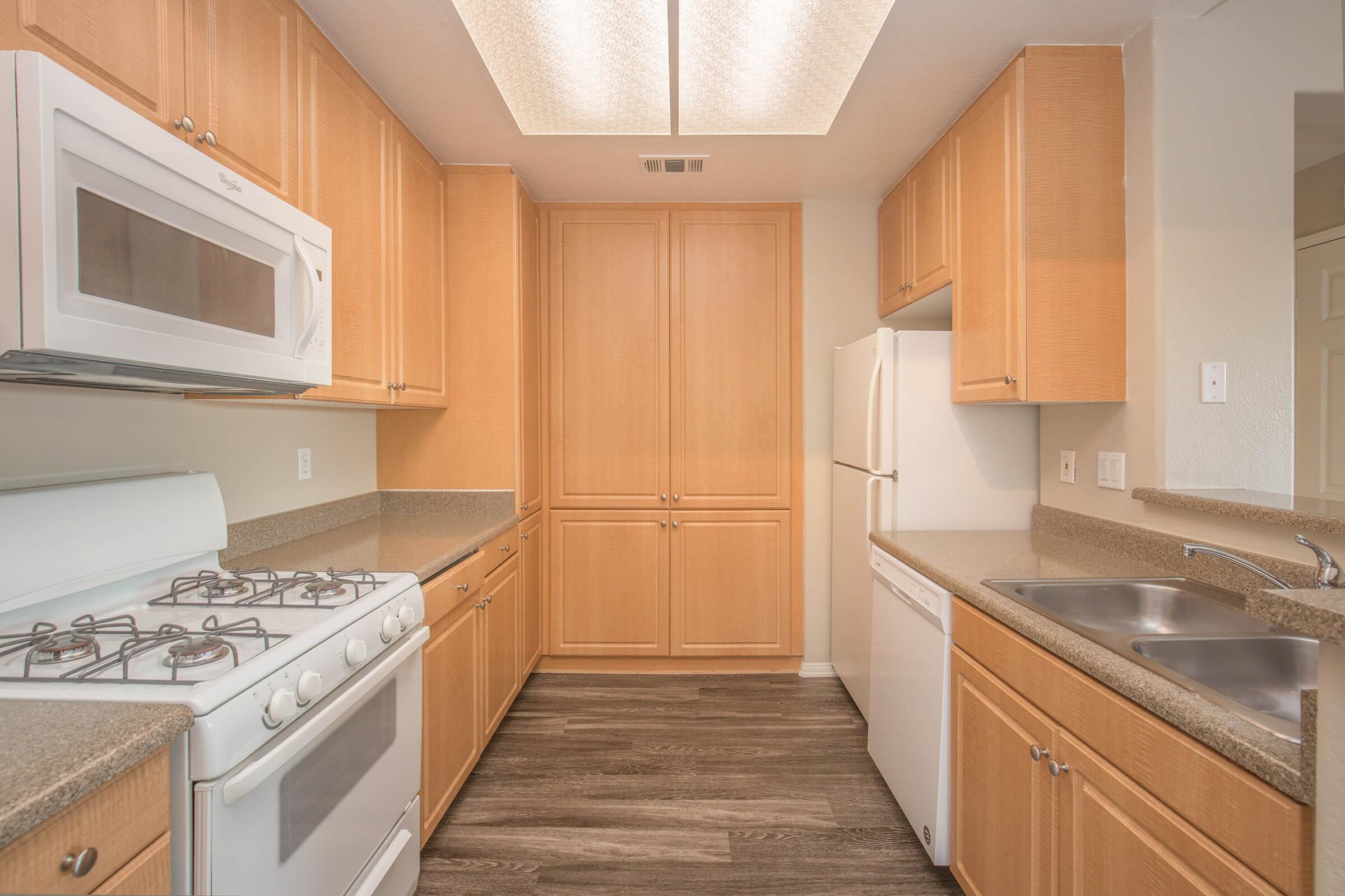 Kitchen with white appliances