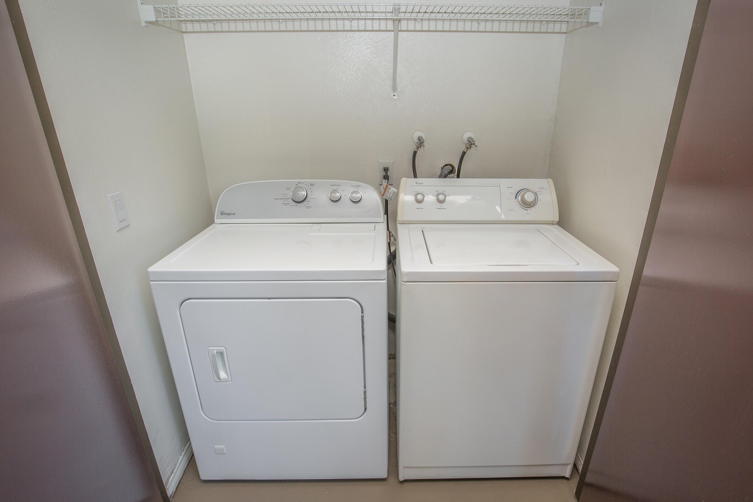 Washer and dryer in the laundry closet