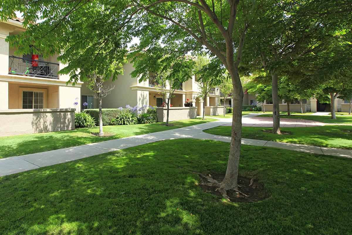 Vineyard Gardens Apartment Homes community building with green landscaping