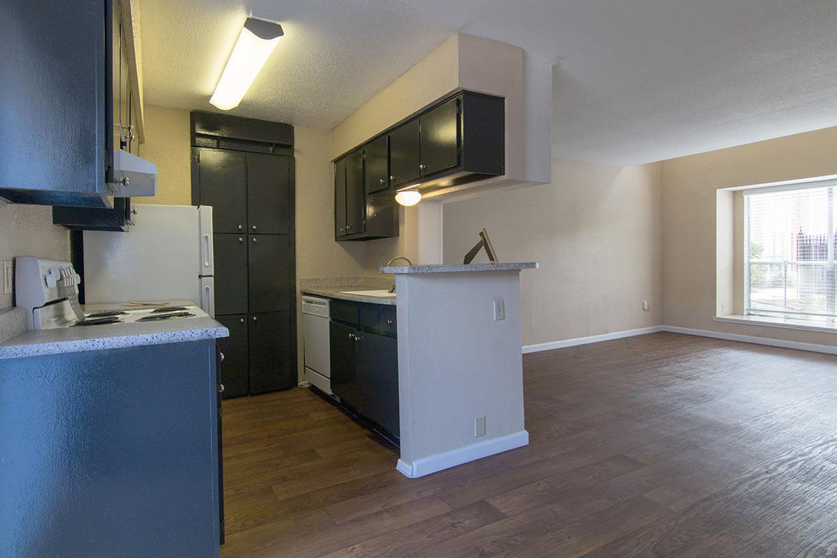 a kitchen with a sink and a refrigerator