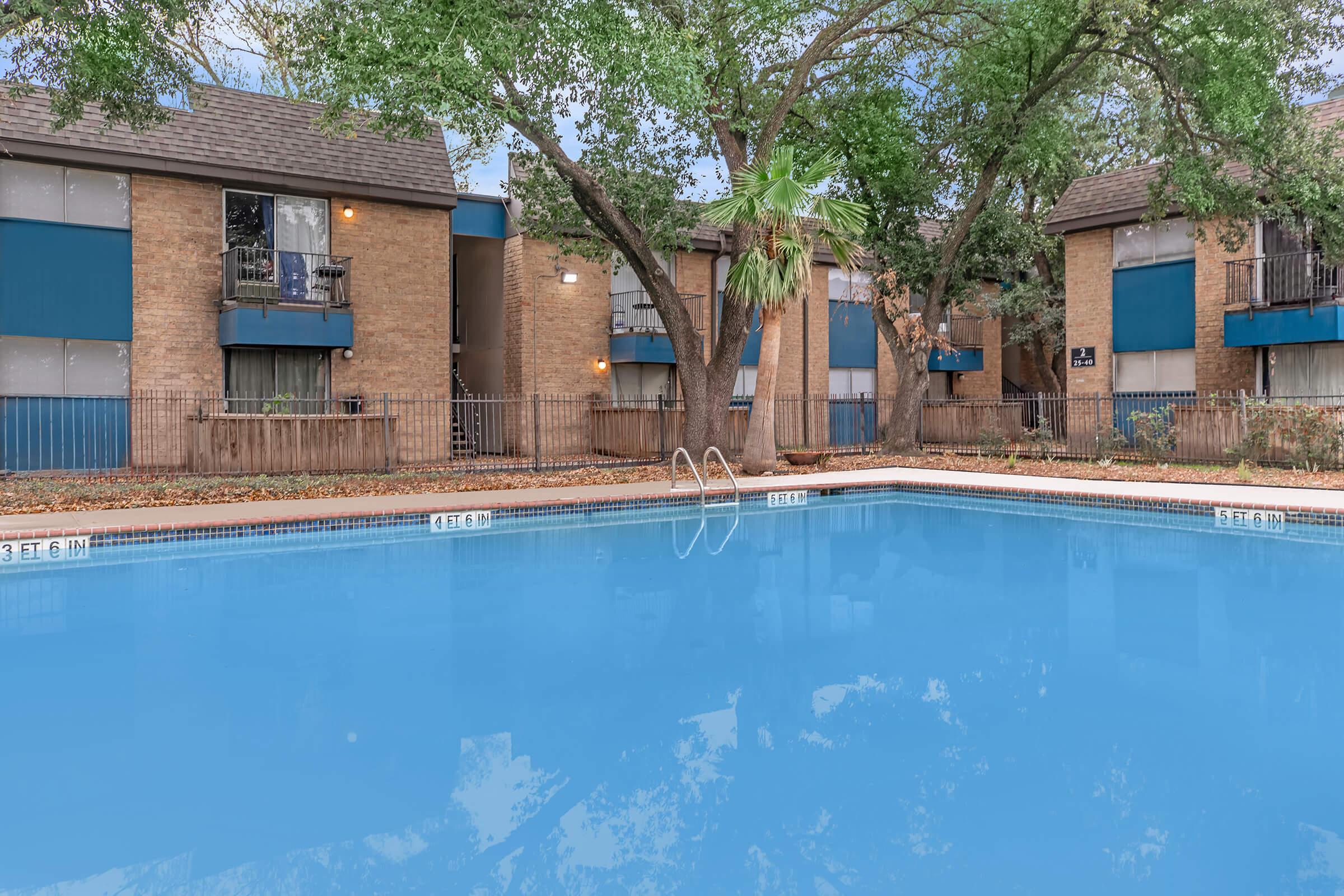 a small house in a pool of water