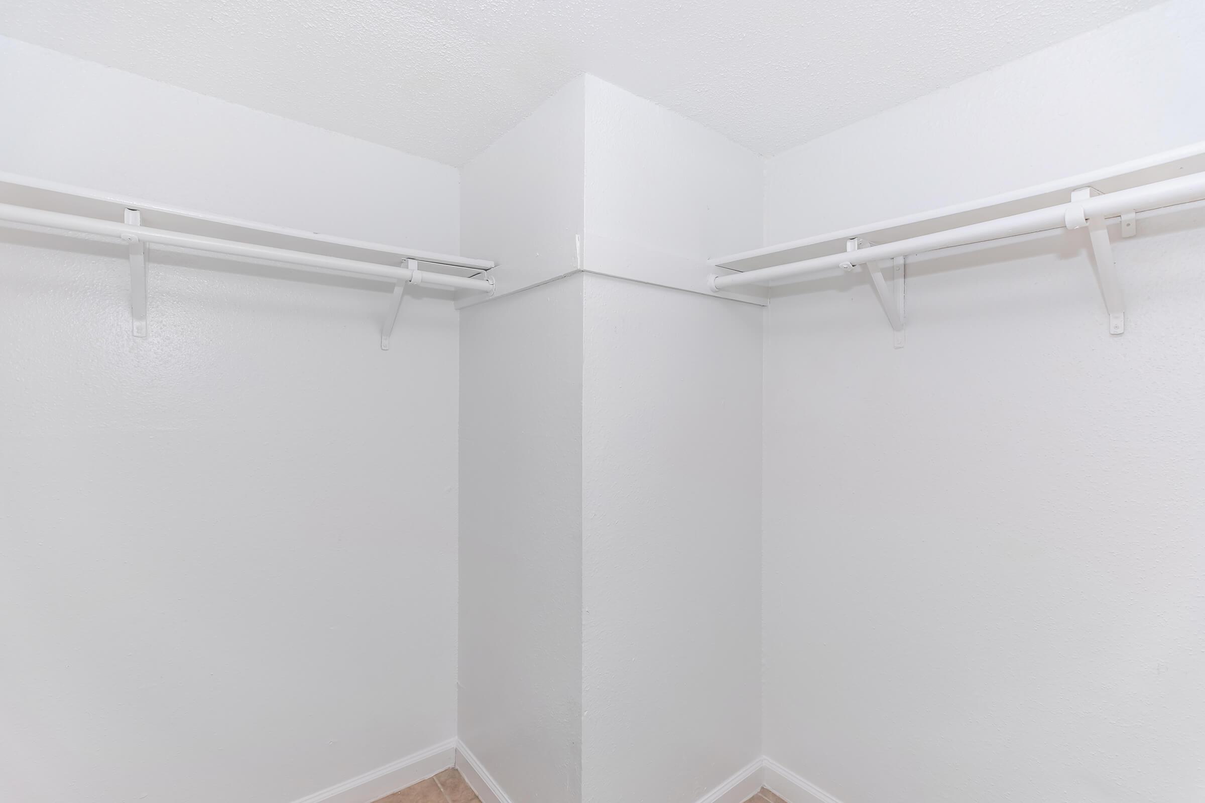 a room with white walls