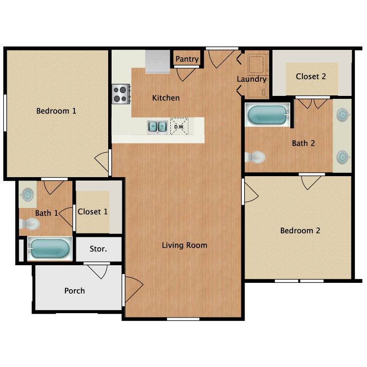 Floor plan image of Unit 2A