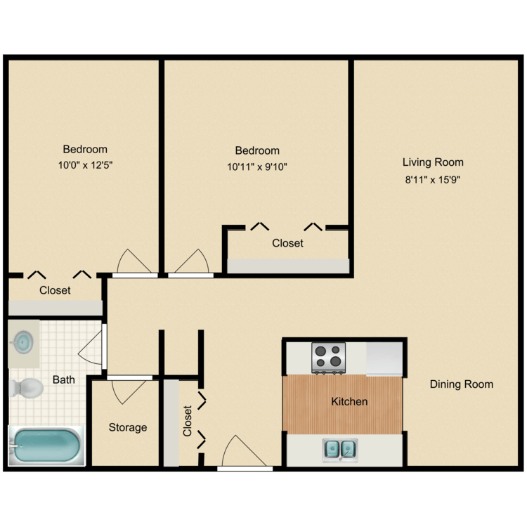 Floor plan image of 2x1 Large