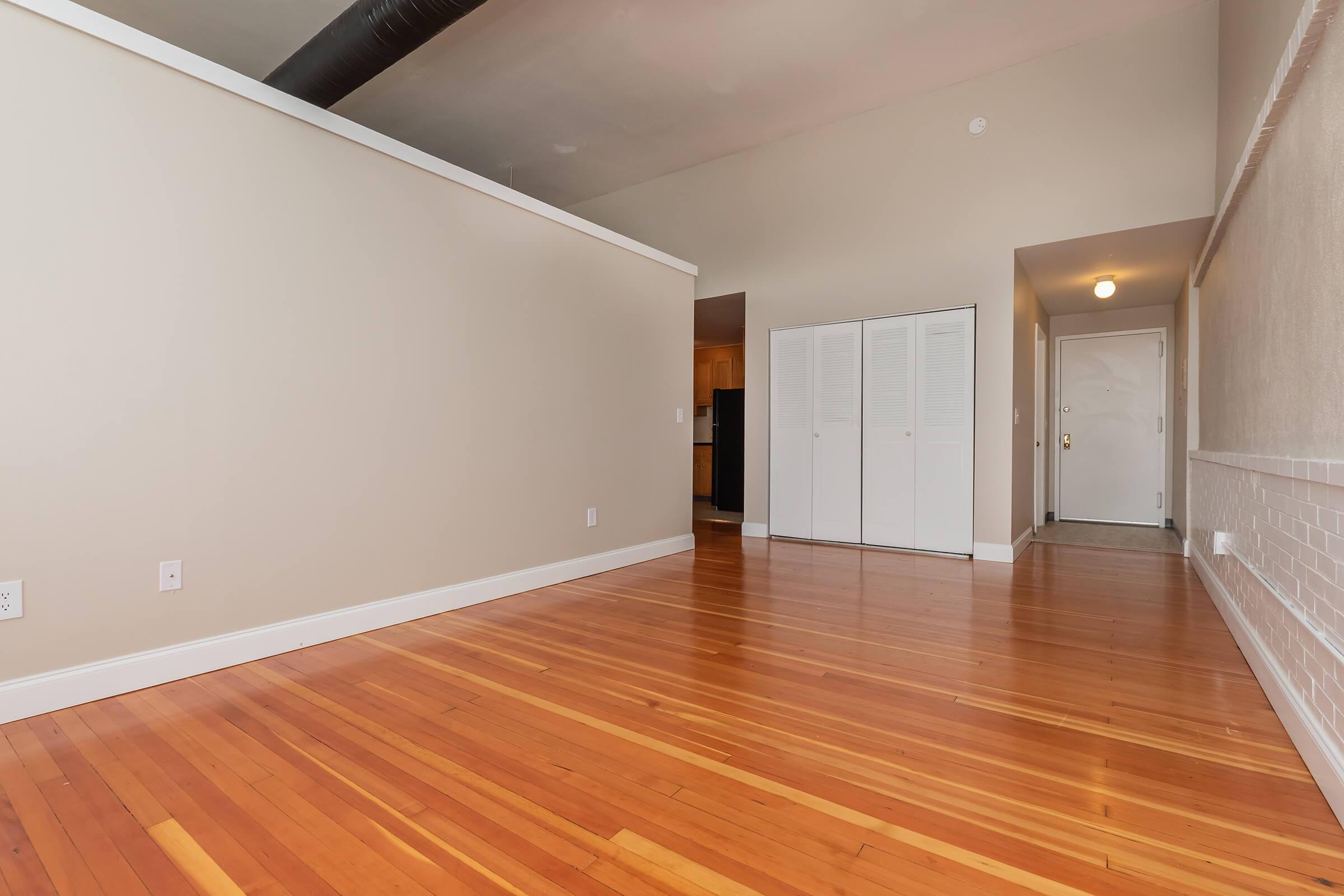 a room with a wood floor