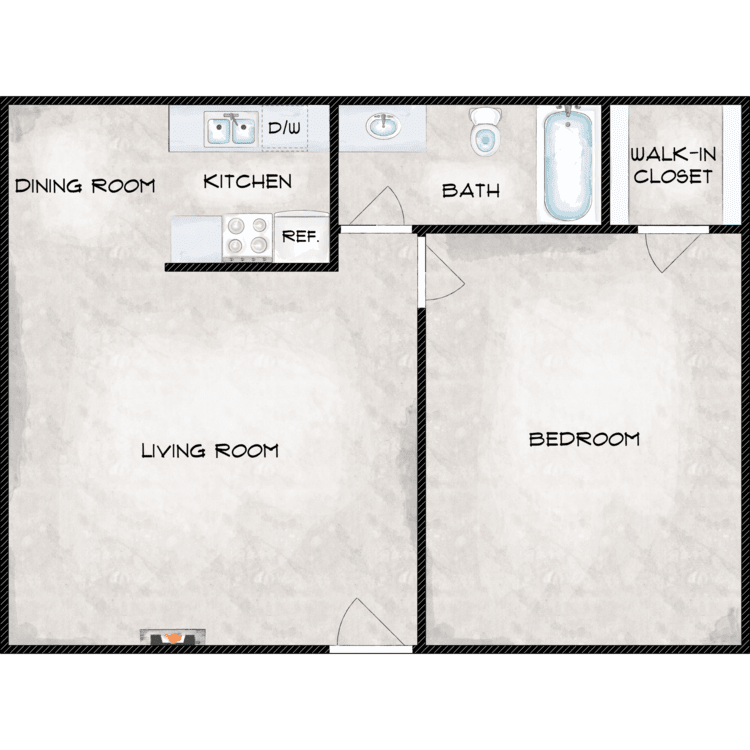 1 Bedroom Rental – 9540 Kempwood Drive, Houston, TX, 77080