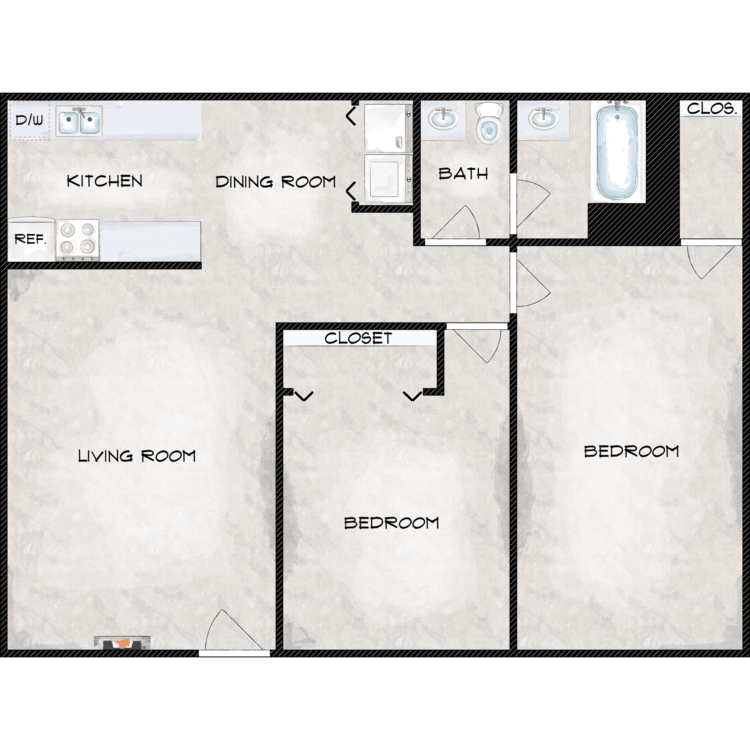 2 Bedroom Rental – 9540 Kempwood Drive, Houston, TX, 77080
