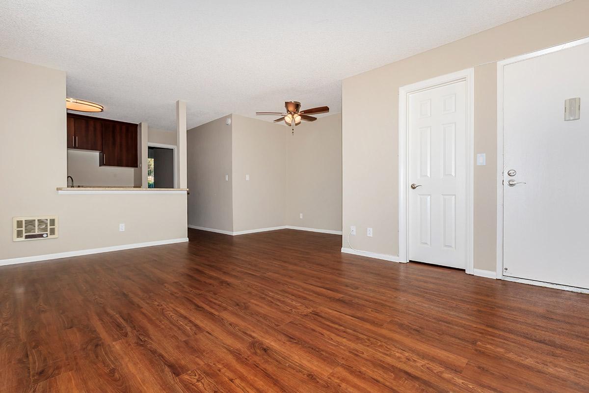 a room with a wood floor