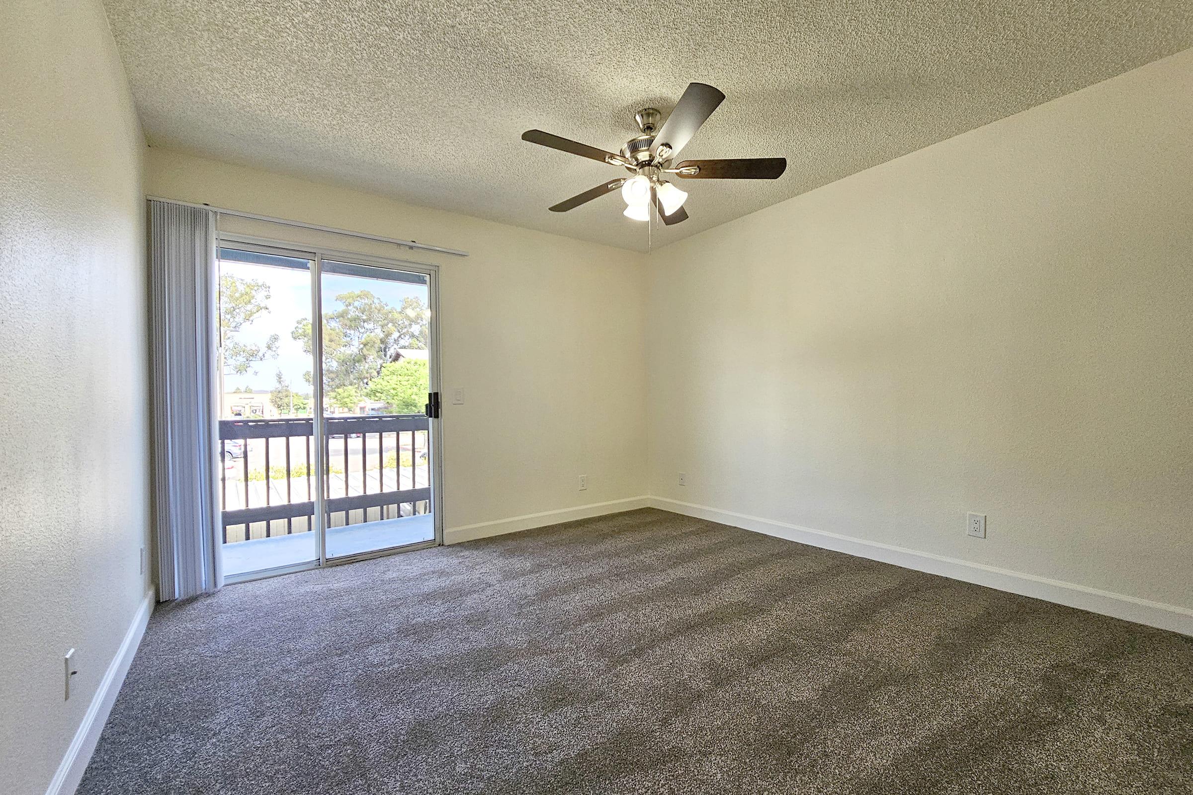 a room with a large window