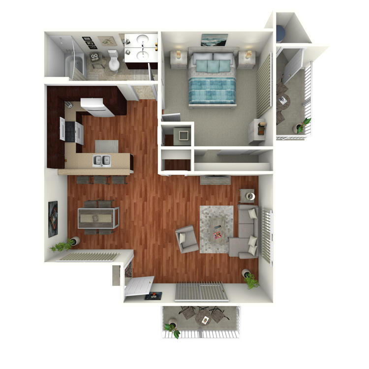Floor plan image of 1 Bed 1 Bath