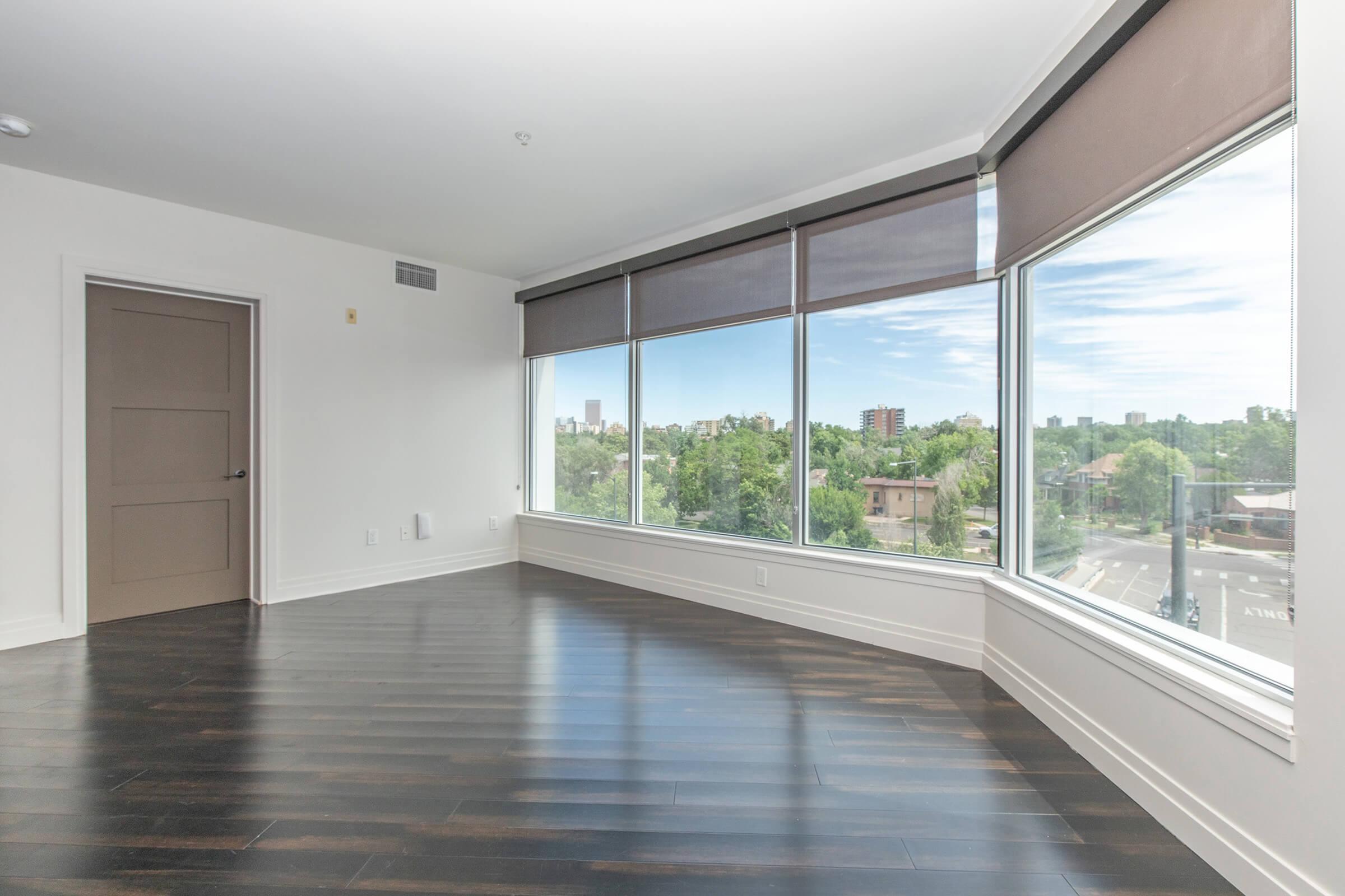 a room with a large window