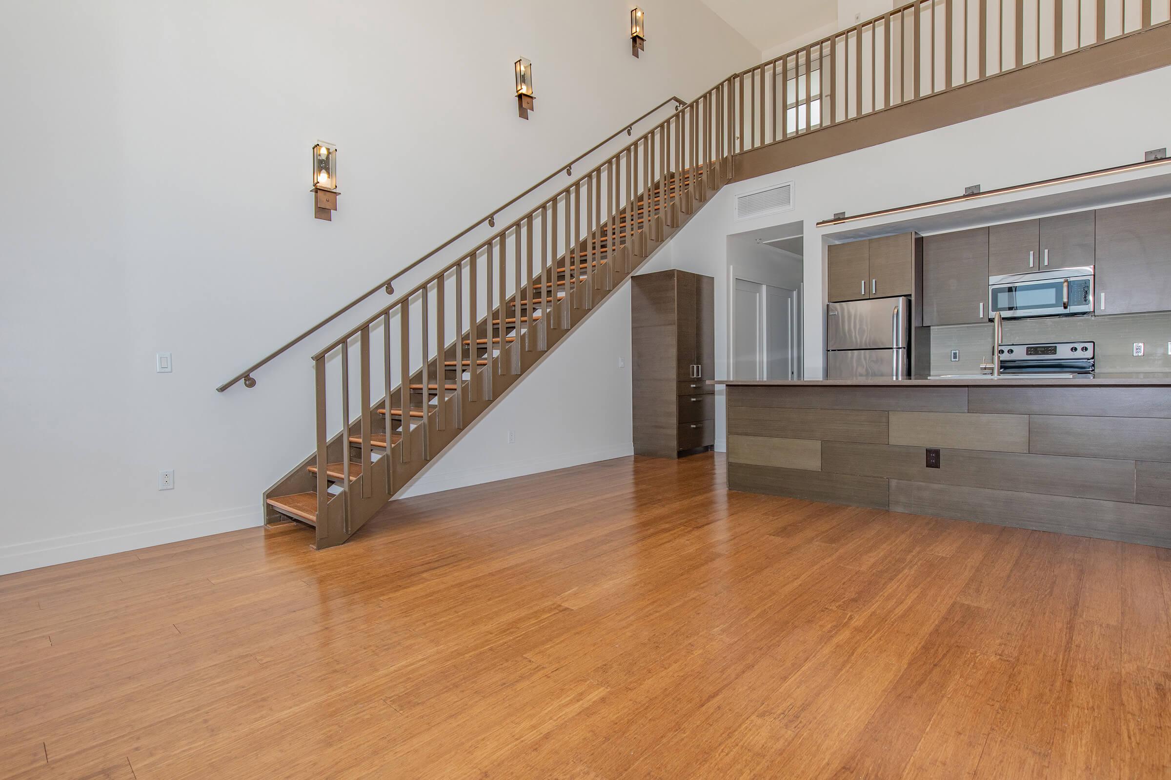 a room with a wood floor