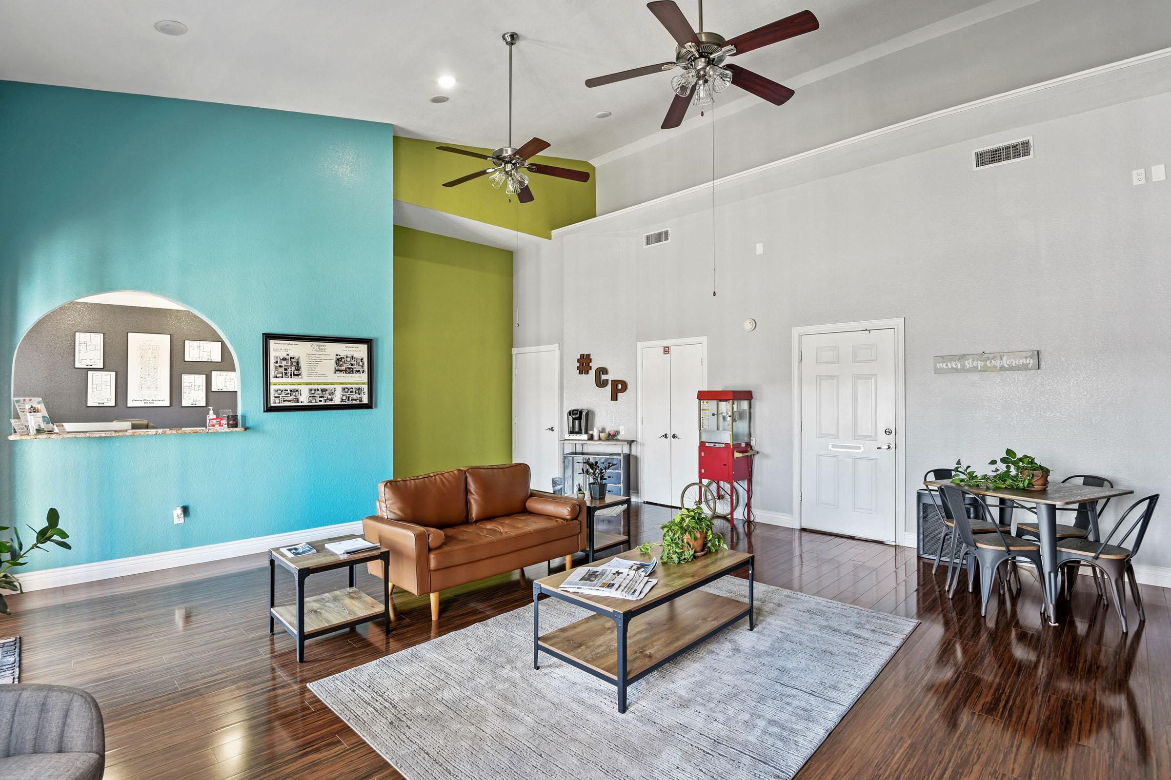 a room filled with furniture and a sink