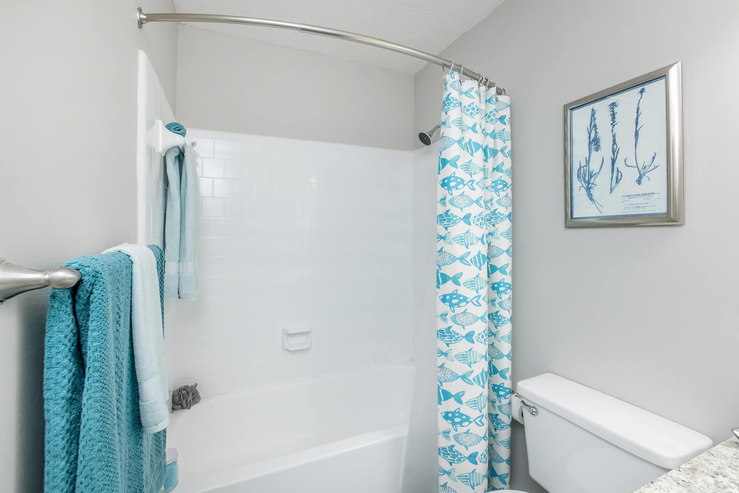 a shower curtain