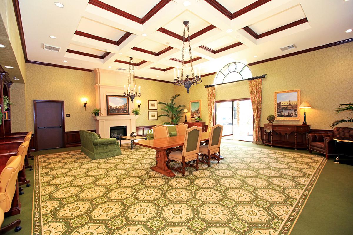 a room filled with furniture and a rug