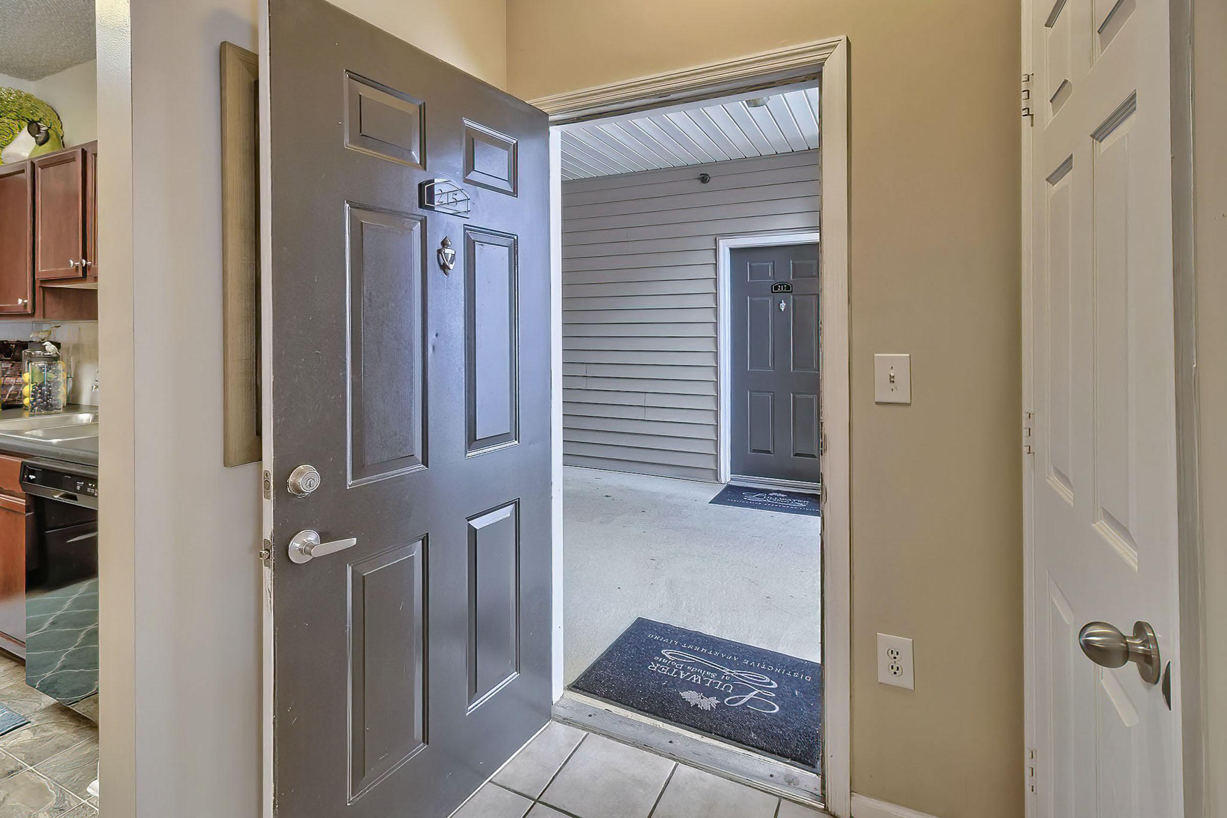 a double door in a room