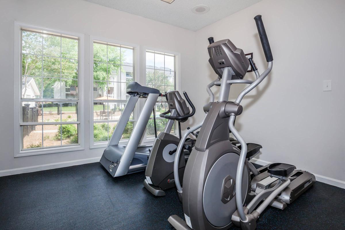 Exercise in our fitness center at Greyeagle in Taylors, South Carolina.