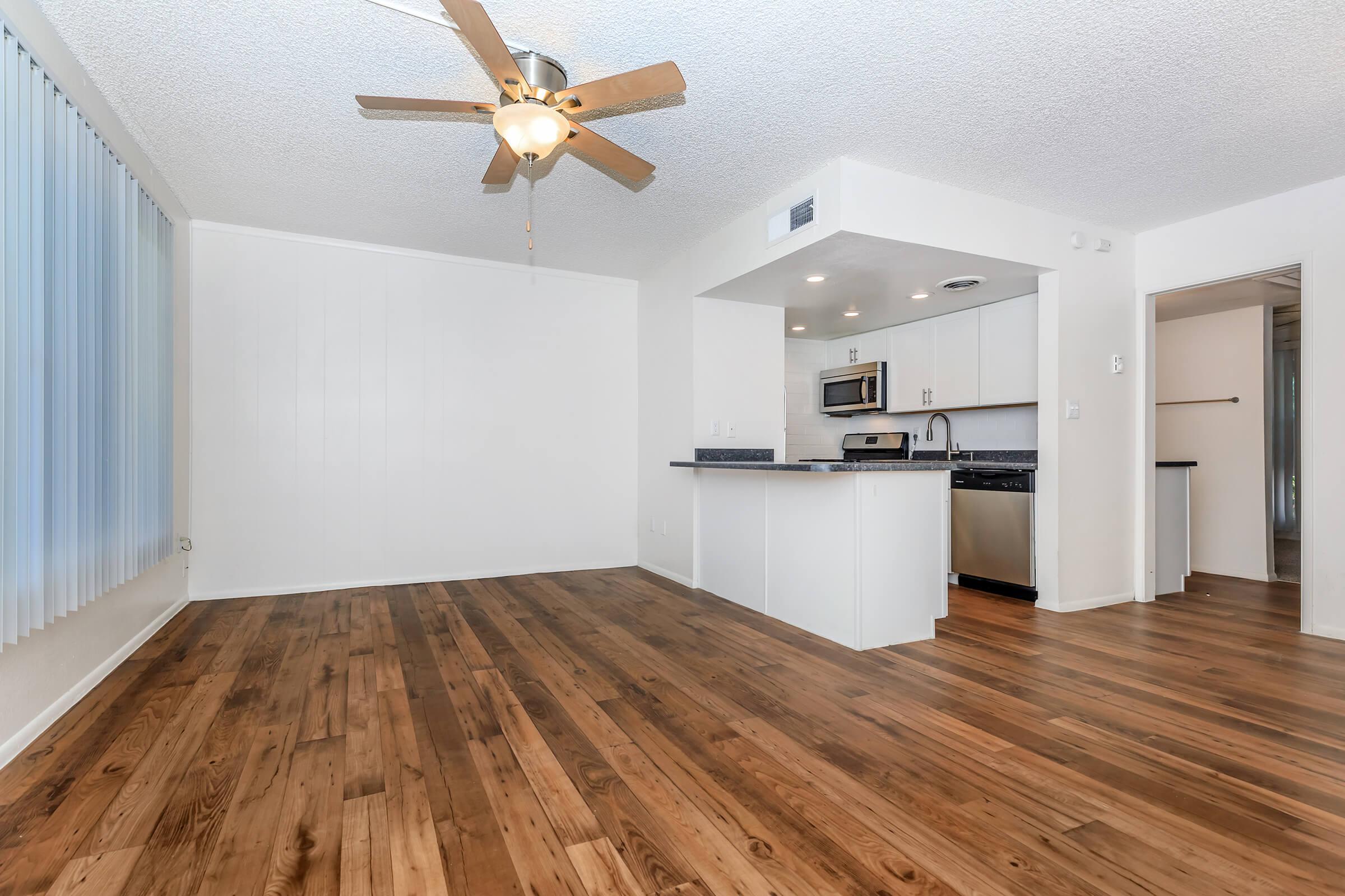 a room with a wood floor