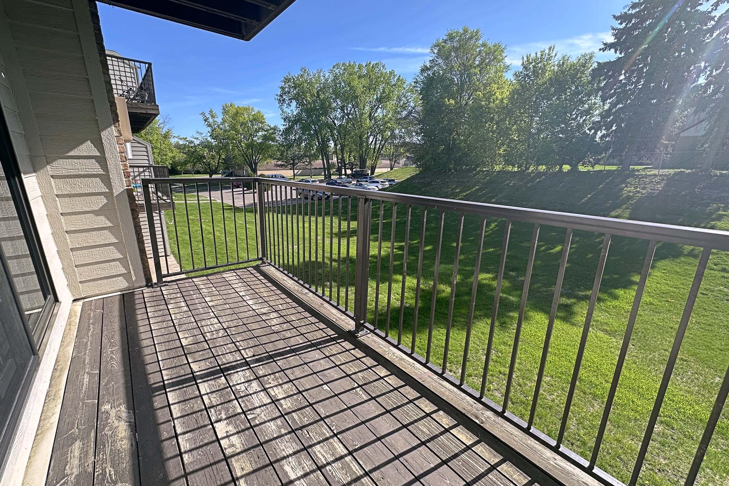 a building with a metal fence