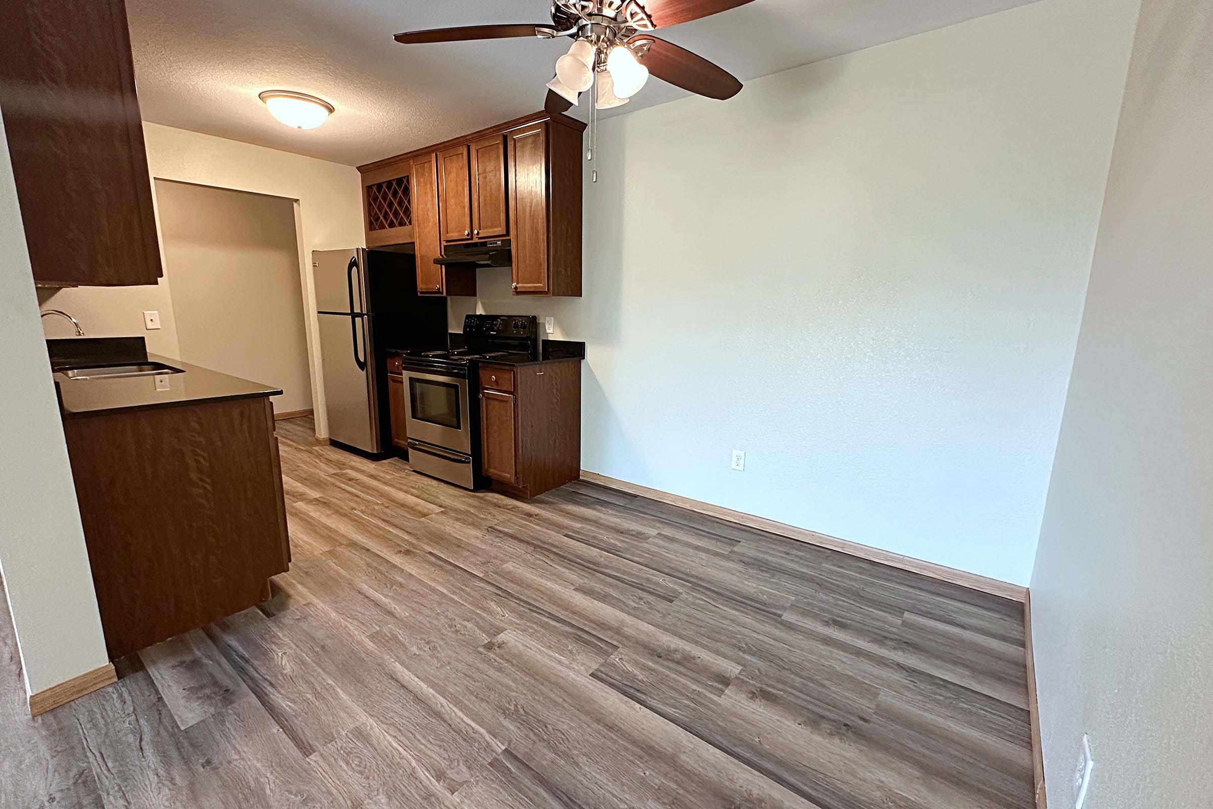 a room with a wooden floor