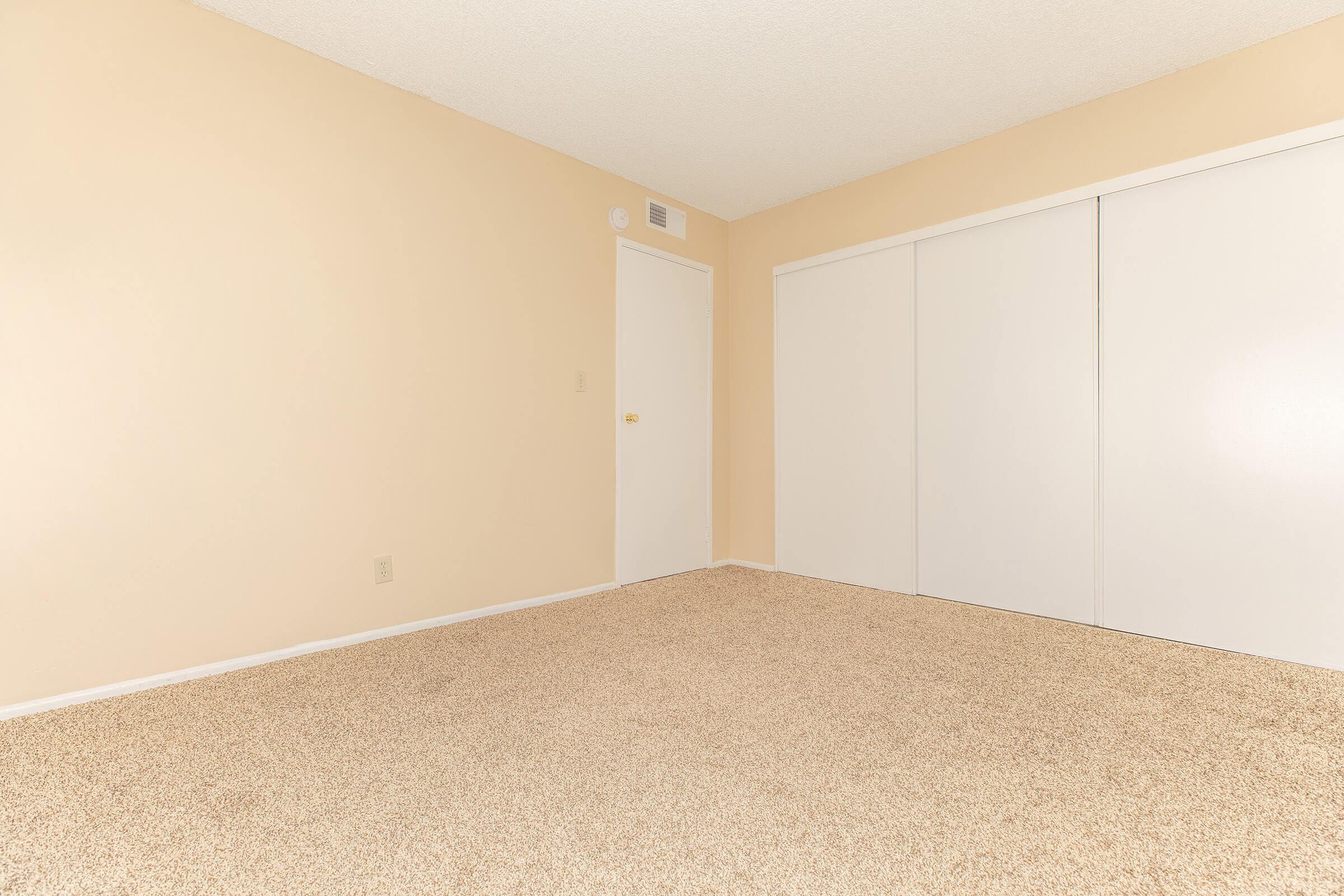 Bedroom with carpet and closed closet doors